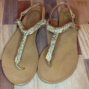 Arezzo gold sparkly sandals